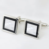 Peluche Mother of Pearl and Onyx Studded Cufflinks and Shirt Studs