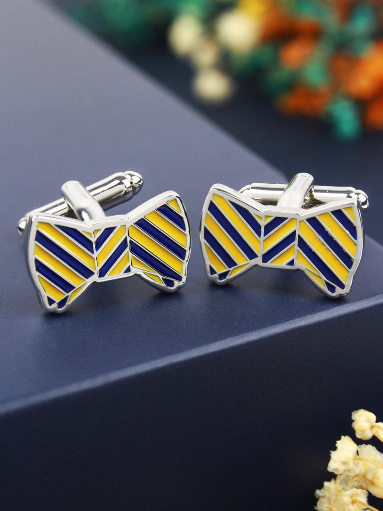 Peluche BowTie Blue Cufflinks for Men1