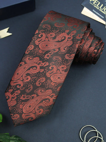 Fine Elegance Black Colored Microfiber Necktie for Men | Genuine Branded Product from Peluche.in