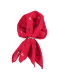 Peluche Anchor Print Red Open Bow Tie & Pocket Square Set for Men