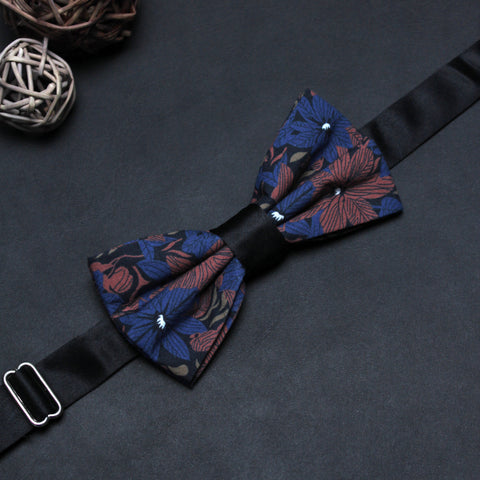Peluche Mesmerizing Floral Blue Bow Tie For Men