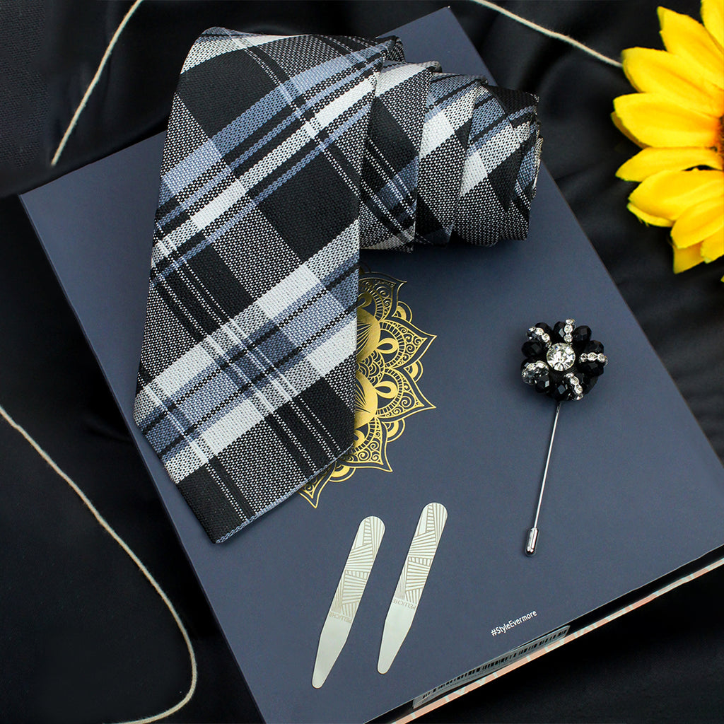 Buy The Crystal Combo Gift Box Includes 1 Neck Tie 1 Brooch 1 Pair of Collar Stays for Men Genuine Branded Product from Peluche.in