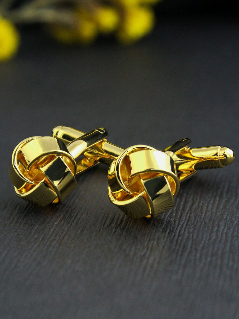 Peluche Classy Knot Golden Gloss finish Cufflinks