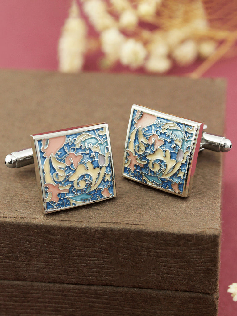 Peluche Designer Multicolor Enamel Cufflinks for Men