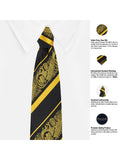 Peluche Priceless Divine Striped Golden Neck Tie For Men