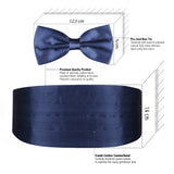 Peluche Cerulean Navy Blue Cummerbund & Bow Tie Set