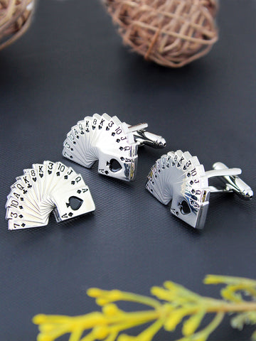 Peluche Game of Cards Cufflink and Lapel Pin Set
