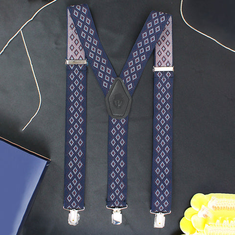Peluche Voguish Navy Blue Suspender For Men