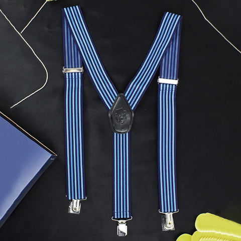 Peluche Flemish Stripes Blue Suspender for Men