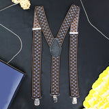 Peluche Squared Notch Black Suspender for Men