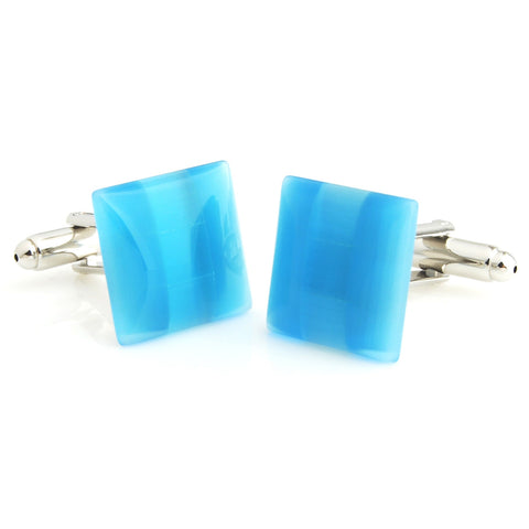 Peluche Step Up - Cufflinks Brass, Stone Studded, Culture Stone, Synthetic Blue Stone