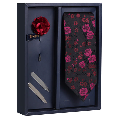 Bewitching Treat Gift Box Includes 1 Neck Tie, 1 Brooch & 1 Pair of Collar Stays for Men | Genuine Branded Product from Peluche.in