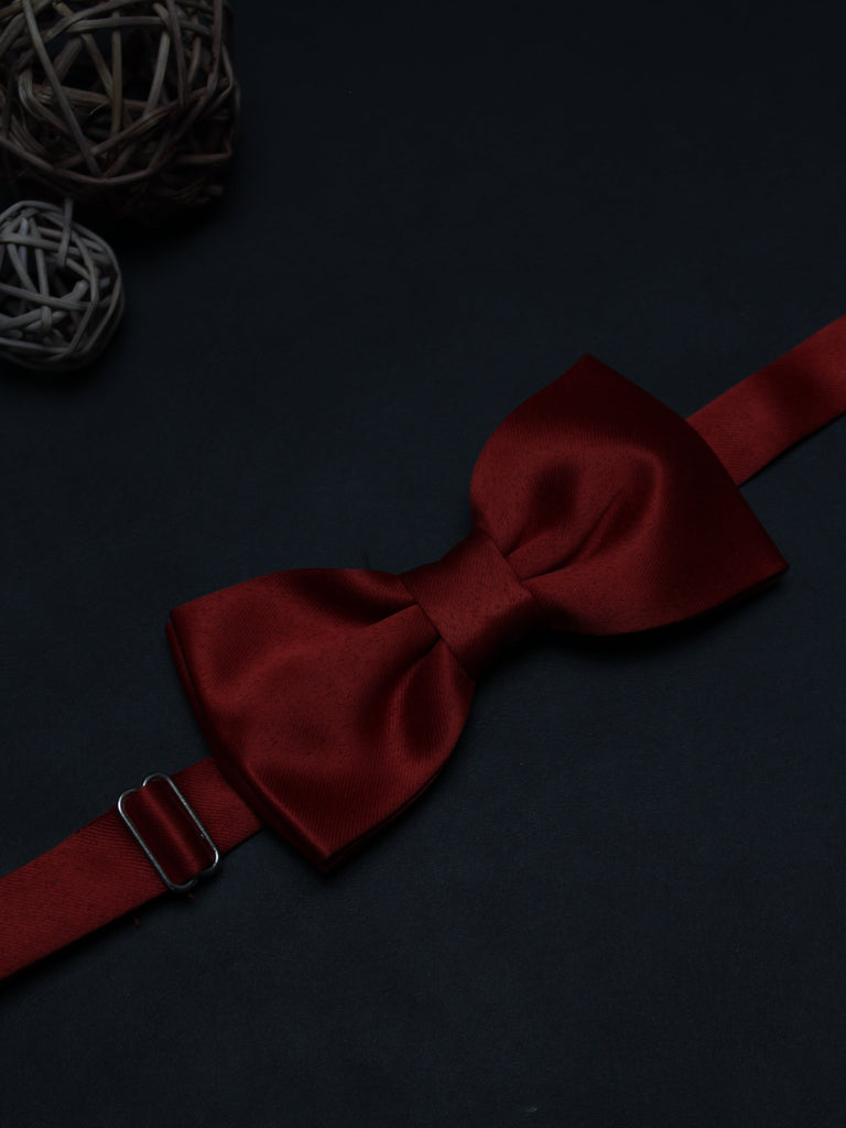 Peluche Essential Red Coloured Cotton Bow Tie For Men