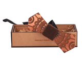 Peluche Designer Brown Wooden Bow Tie For Men
