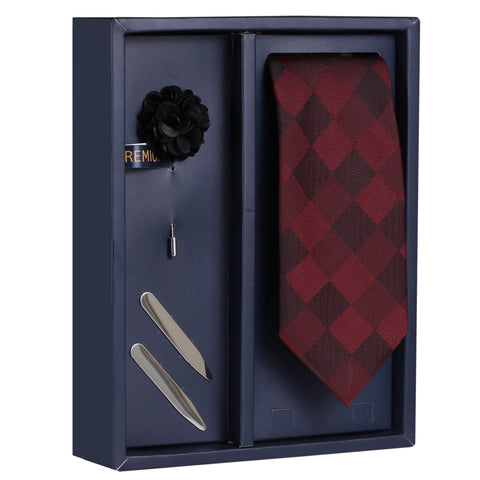 The Graceful Nobby Gift Box Includes 1 Neck Tie, 1 Brooch & 1 Pair of Collar Stays for Men | Genuine Branded Product from Peluche.in