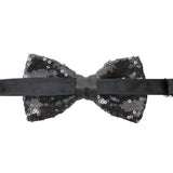 Peluche Solid Blingy Essentials Black Squence Bow Tie