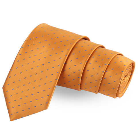 Dotted Gold Colored Microfiber Necktie For Men | Genuine Branded Product  from Peluche.in