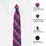 Peluche The Striped Check Microfiber Necktie For Men