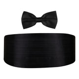 Debonair Black Cummerbund and Bow Tie Set - Peluche.in