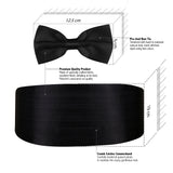 Debonair Black Cummerbund and Bow Tie Set - Peluche.in