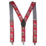 Peluche Floral Fun Red Suspender for Men
