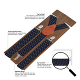 Peluche Blue Lining Black Suspender for Men