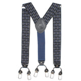 Peluche Blood Diamond Black & Blue "Y Back" 6 Clips Suspender (Strap Width- 3.5cm)