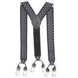 Peluche Voguish Abstract Black "Y Back" 6 Clips Suspender (Strap Width- 3.5cm)