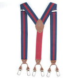 Peluche Striped Fantasy Blue "Y Back" 6 Clips Suspender (Strap Width- 3.5cm)