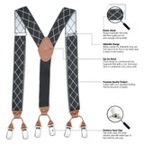 Peluche Artistic Checks Black 6 Clips Suspender