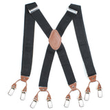 Peluche Novelist Charmer Black & Brown "X Back" 8 Clips Suspender (Strap Width- 3.5cm)