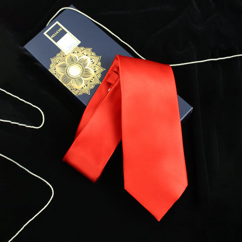 Peluche Classy Crimson Microfiber Necktie for Men