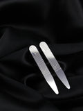 Peluche Crisp Clip Silver Metal Collar Stays
