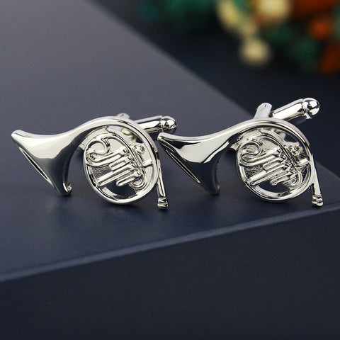The Subtle Trumpet - Silver Cufflinks for Men | Genuine Branded Product from Peluche.in