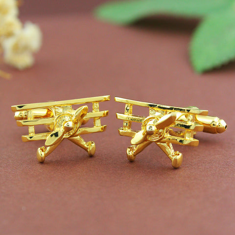 Golden Airplane Golden Cufflinks for Men | Genuine Branded Product from Peluche.in