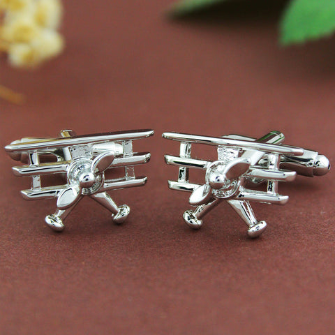 Silver Airplane Silver Cufflinks for Men | Genuine Branded Product from Peluche.in