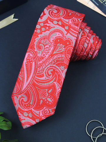 Lovely Red Colored Microfiber Necktie for Men | Genuine Branded Product from Peluche.in
