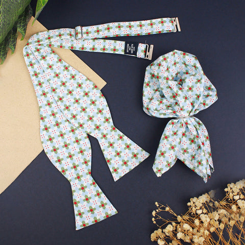 Open Bow Tie and Pocket Square Set for Men