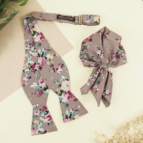 Open Bow Tie and Pocket Square Set for Men