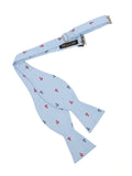 Peluche Anchor Print Sky blue Open Bow Tie & Pocket Square Set for Men