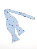 Peluche Anchor Print Sky blue Open Bow Tie & Pocket Square Set for Men