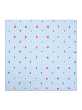 Peluche Anchor Print Sky blue Open Bow Tie & Pocket Square Set for Men