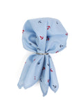 Peluche Anchor Print Sky blue Open Bow Tie & Pocket Square Set for Men