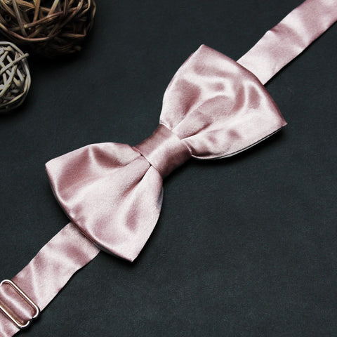 Peluche Solid Pastel Pink Bow Tie For Men