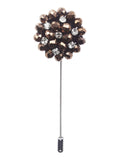Peluche Stone Flower Brown Brooch for Men