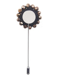 Peluche Stone Flower Brown Brooch for Men