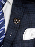 Peluche Stone Flower Brown Brooch for Men