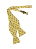 Peluche Micro Floral Dynasty Yellow Open Bow Tie & Pocket Square Set for Men