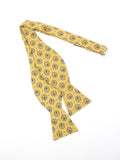 Peluche Micro Floral Dynasty Yellow Open Bow Tie & Pocket Square Set for Men