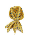 Peluche Micro Floral Dynasty Yellow Open Bow Tie & Pocket Square Set for Men